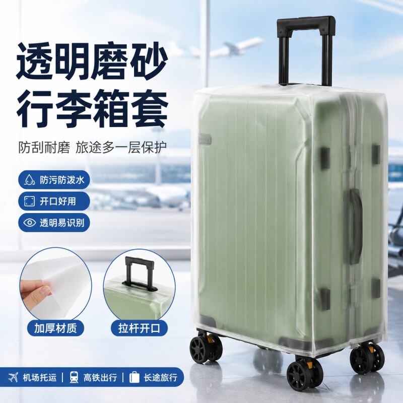 加厚拉杆行李箱保护套防水防刮磨砂透明耐磨弹力旅行箱外套防护套