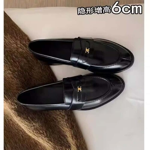 意尔康心选内增高2026夏季乐福鞋女一脚蹬单鞋覆古英伦风小皮鞋女