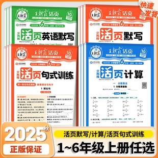 2025秋王朝霞活页默写计算能手语文数学英语一二三四五六年级上册下册字帖同步阅读看图写话句式 训练人教北师苏教版