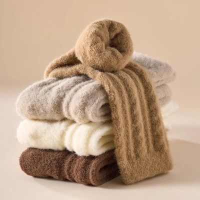 秋冬保暖澳绒袜加绒加厚