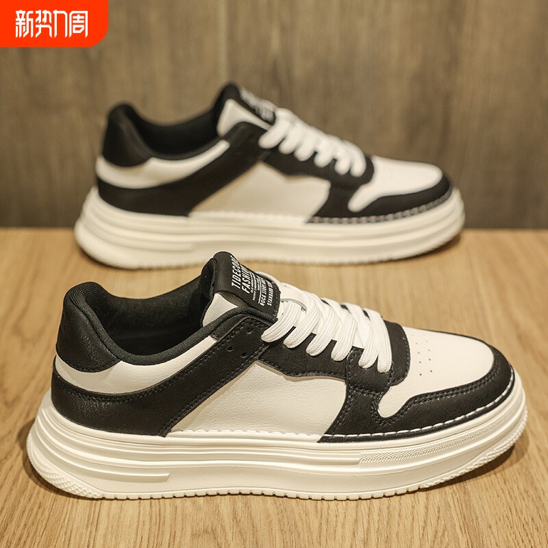 新款春季男鞋透气鞋子男款韩版百搭厚底小白鞋运动休闲平板鞋潮鞋