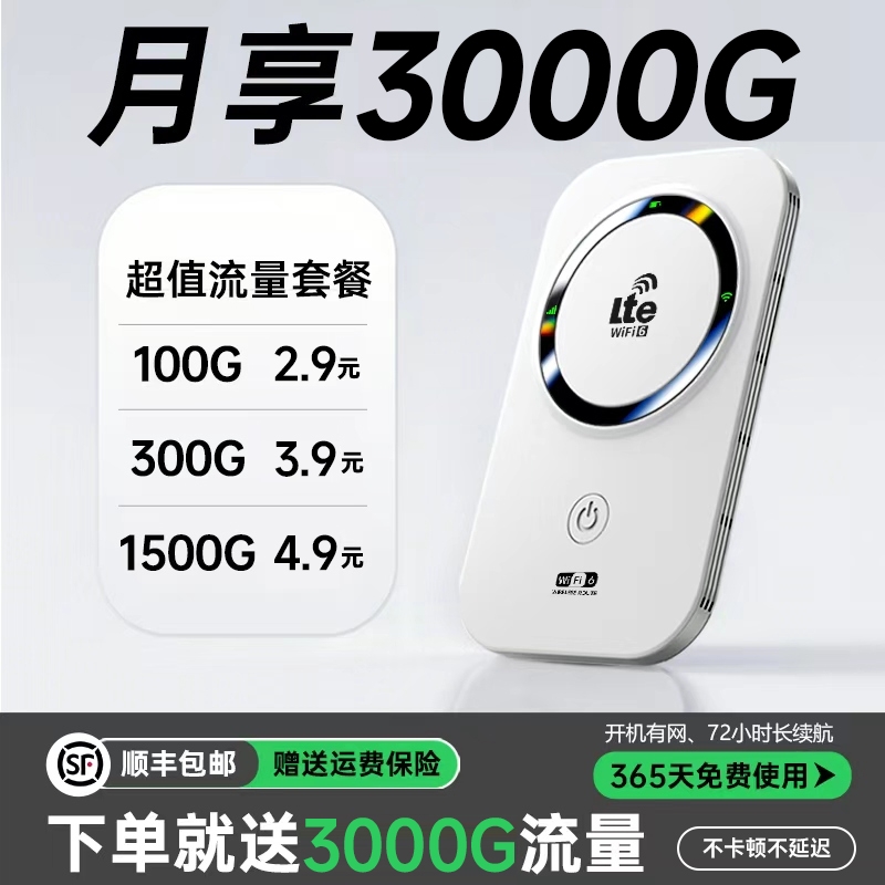 2026款智能wifi新款无线移动官方正品网络高品质宽带无限速wi-fi6便携式上网卡车载插卡路由器全国流量