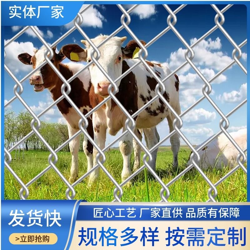 加粗热镀锌钢丝围栏网勾花网护栏隔离栅栏养殖牛羊狗猪动物圈地