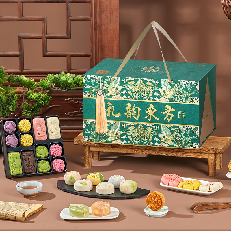 中秋节月饼糕点心中式传统铁盒礼盒装礼品送礼批发公司员工广式