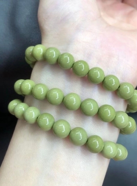 阿拉善牛油果手串抹茶色系男女款