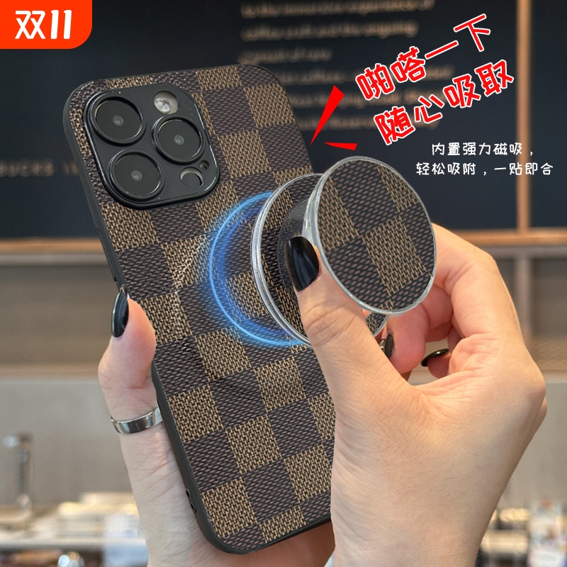 简约磁吸气囊可支架防摔手机壳