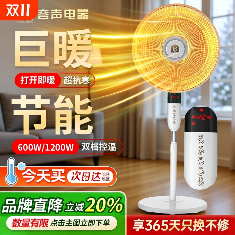 容声小太阳取暖器家用立式神器烤火器电热扇电暖气烤火炉节能新型