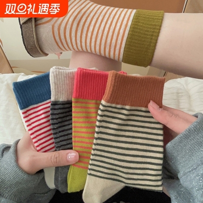 复古条纹女袜来袭！拿捏秋冬氛围