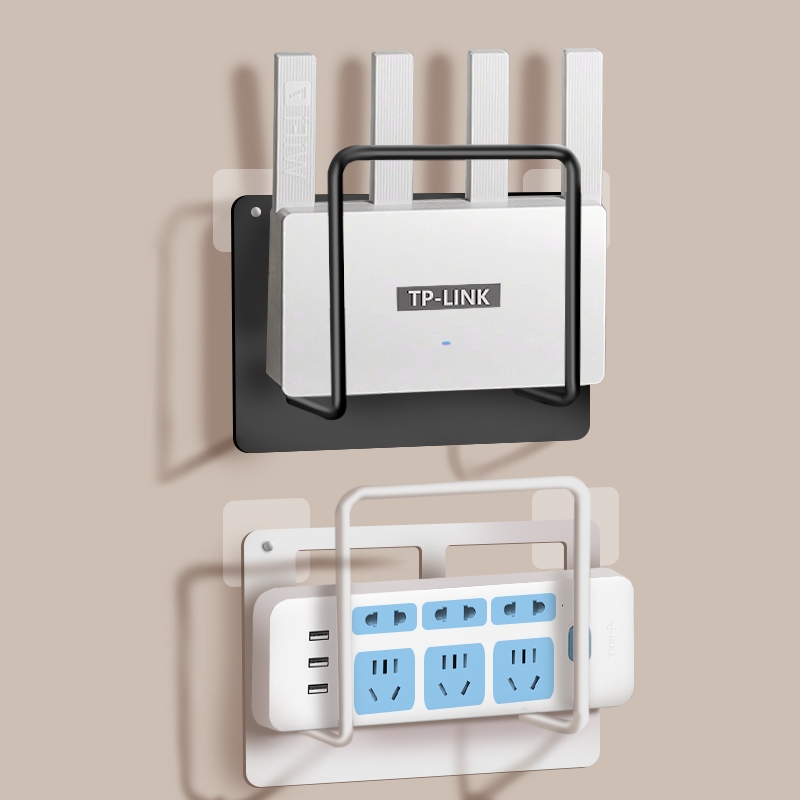路由器放置架wifi置物架固定器墙上贴支架机顶盒免打孔收纳盒支架