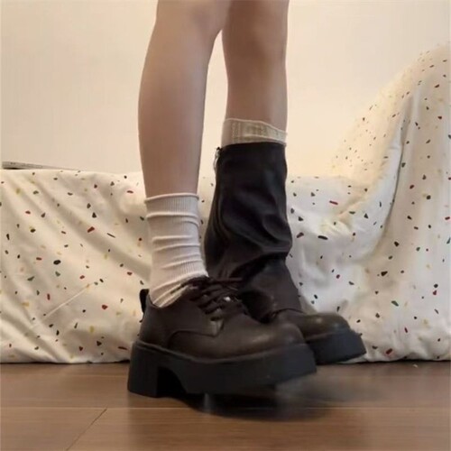 意尔康心选韩版两穿厚底机车靴女2026年秋冬新款皮带扣拆卸玛丽珍