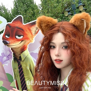 尼克狐狸头箍耳朵头饰发窟发箍疯狂动物城头饰适用于迪斯尼迪士尼