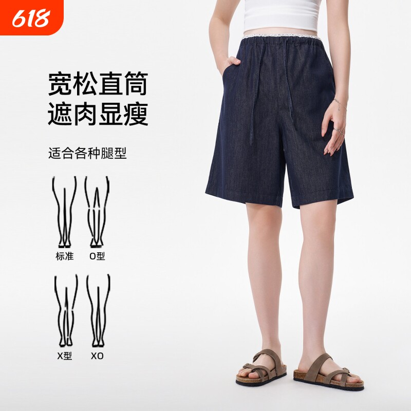 Ellieluke孕妇牛仔裤2026年夏季薄款外穿小个子花边五分短裤夏装