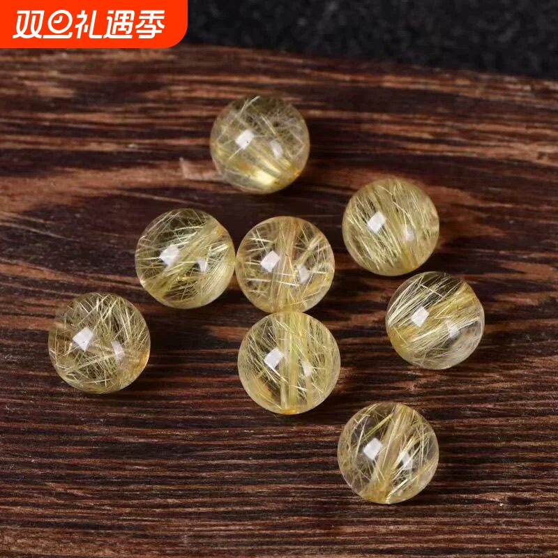 金发晶散珠圆珠子单珠手串手链项链108佛珠diy水晶饰品男女