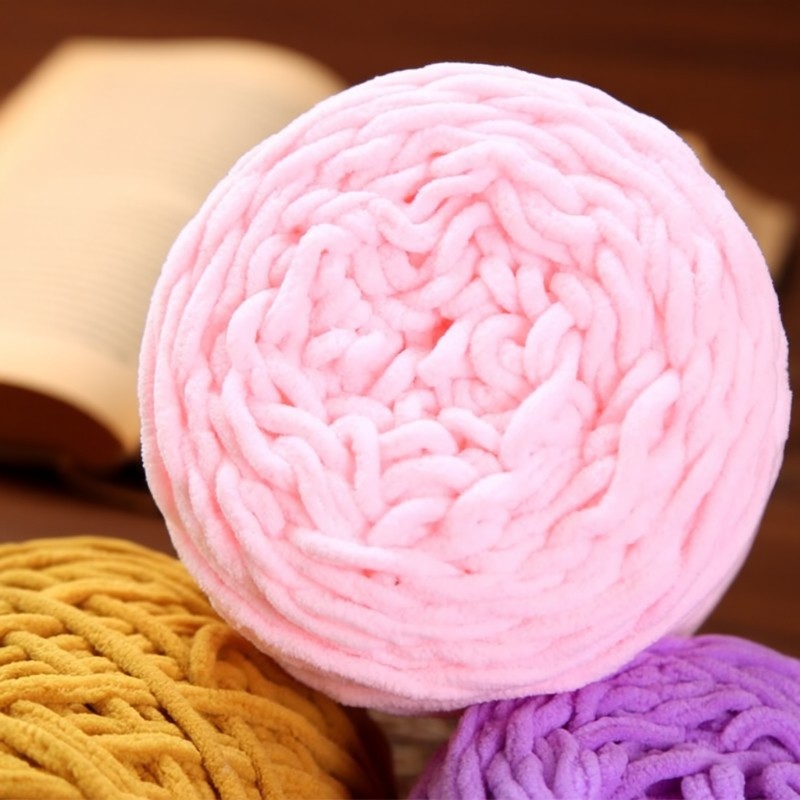 3.3细冰条粗毛线手工diy材料勾鞋钩拖鞋男女编织围巾柔软针织玩