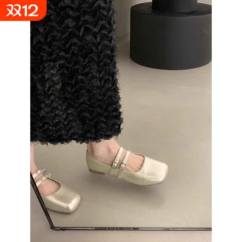 法式配裙子玛丽珍鞋女2025新款爆款百搭小皮鞋低跟软底不累脚单鞋