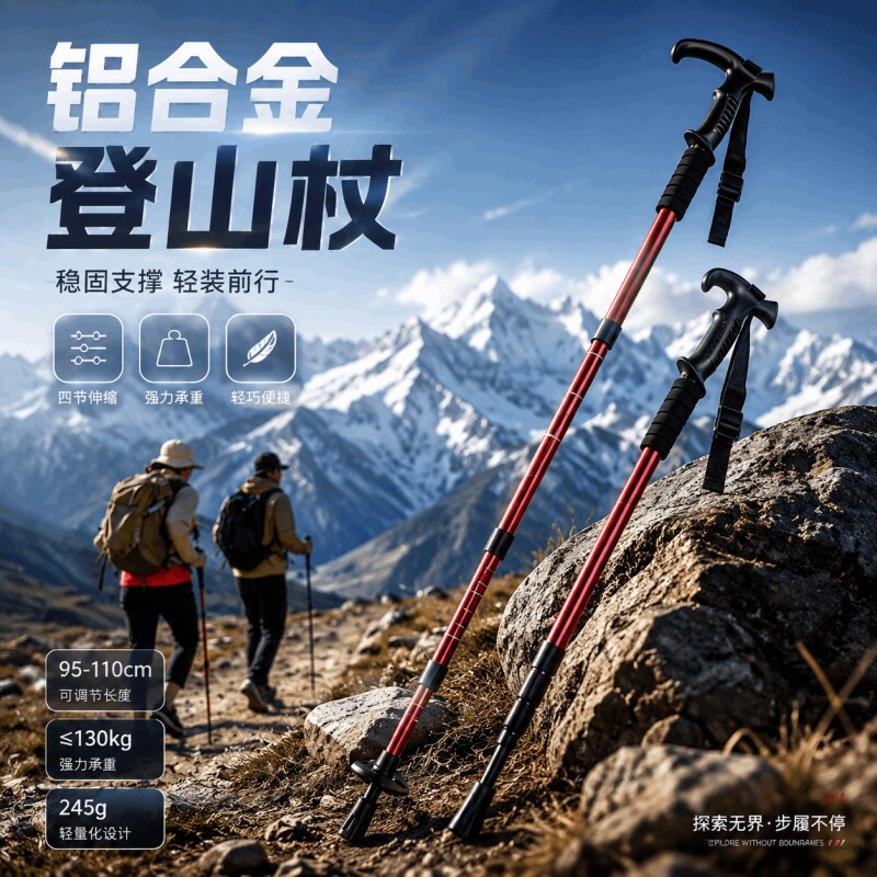 【德系精工】户外爬山旅游登山杖图片