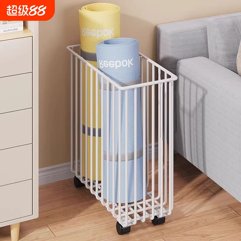 日本瑜伽垫收纳筐运动器械健身器材收纳家用玩具可移动夹缝置物架图片