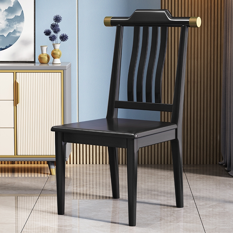 新中式全实木椅子家用餐椅饭店靠背酒店餐厅餐桌办公轻奢结实榫卯