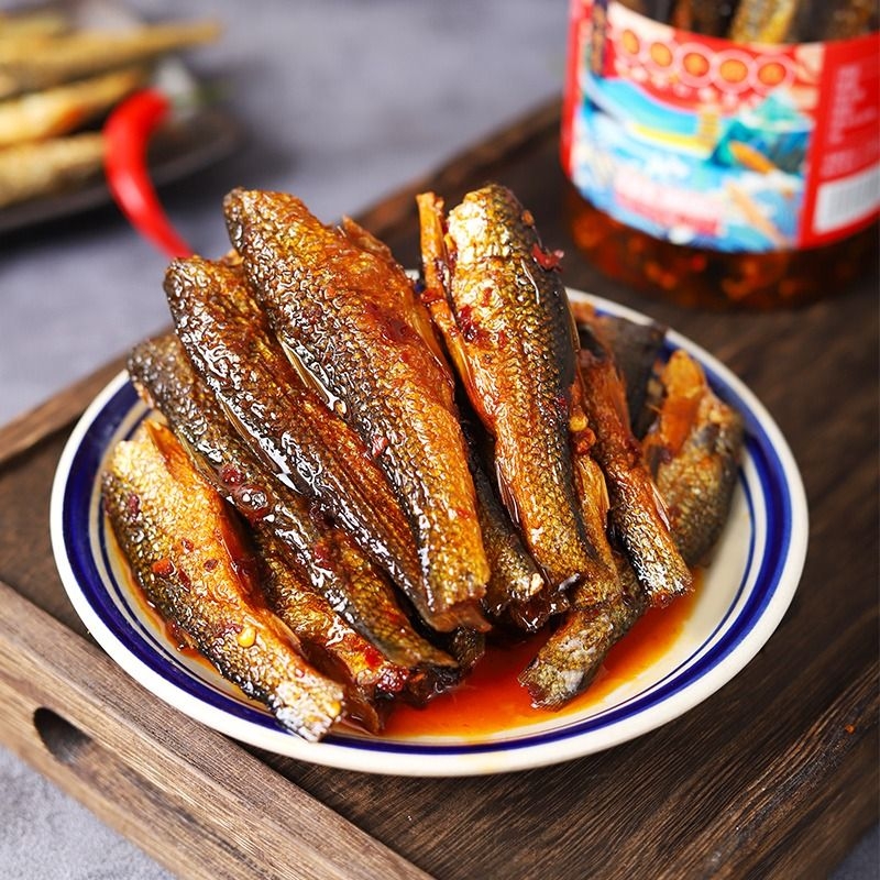 湖南特产香辣手撕鱼干即食下饭菜酱板鱼零食小吃熏鱼小鱼仔下酒菜