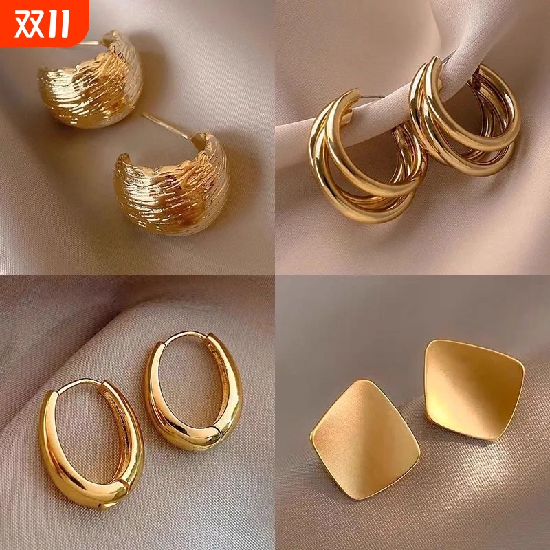 金属简约女性夸张耳环