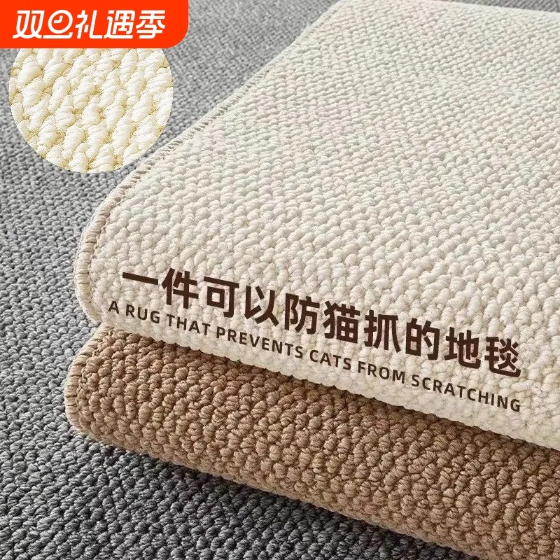 客厅卧室仿羊毛地毯茶几毯榻榻米飘窗地垫仿剑麻入户防猫抓灰色