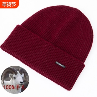 薄款内里绒毛帽子秋冬加厚保暖护耳毛线针织帽男士冷帽