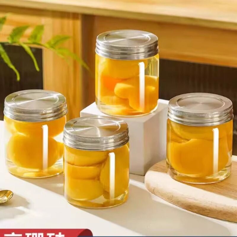 耐高温可蒸煮罐头瓶食品级家用西红柿酱密封罐水果黄桃玻璃空瓶子