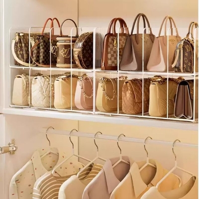 包包收纳神器家用衣柜隔板省空间分格展示柜放包分隔放置架收纳盒