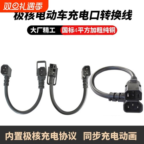 极核电动车AE4se/AE5ipro充电桩改装电池充电器转接线转换器配件