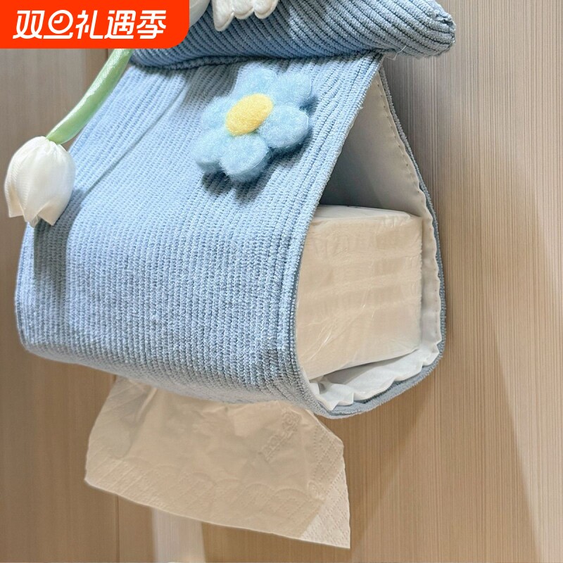 抽纸袋纸巾家用可爱布艺纸巾盒卫生间挂式纸袋车载挂袋宿舍办公室