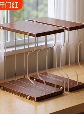 大尺寸黑胶亚克力展示架唱片存放架子CD收纳架桌面书架绘本整理架