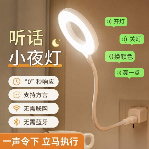 【爆款热销】睡眠床头语音小夜灯
