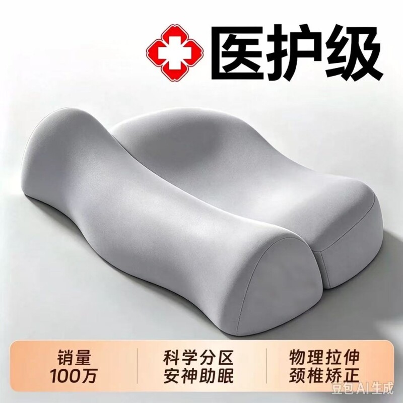 医院颈椎病枕头助睡眠记忆棉反弓牵引曲度变直支撑护颈枕睡觉专用