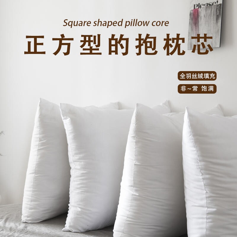 抱枕芯内胆455060沙发靠枕腰枕靠背垫套靠垫羽丝绒长方形真空高