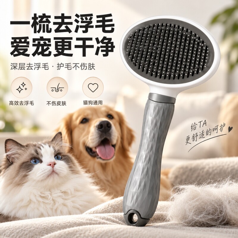 宠物梳子猫狗通用去浮毛脱毛针梳开结梳毛神器长短毛清理按摩专用