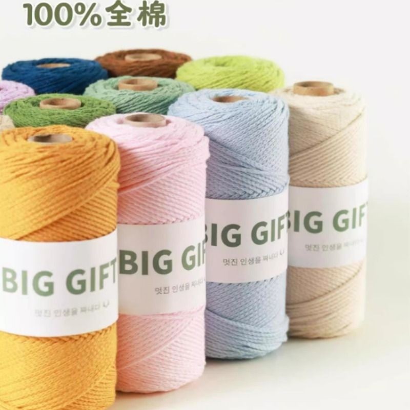 BIGGIFT不丁手作圆股空心棉线手工编织diy纯棉150g中粗钩针包包线,服饰配件/皮带/帽子/围巾,毛线,淘宝优惠券,粉丝福利购,淘宝优惠卷