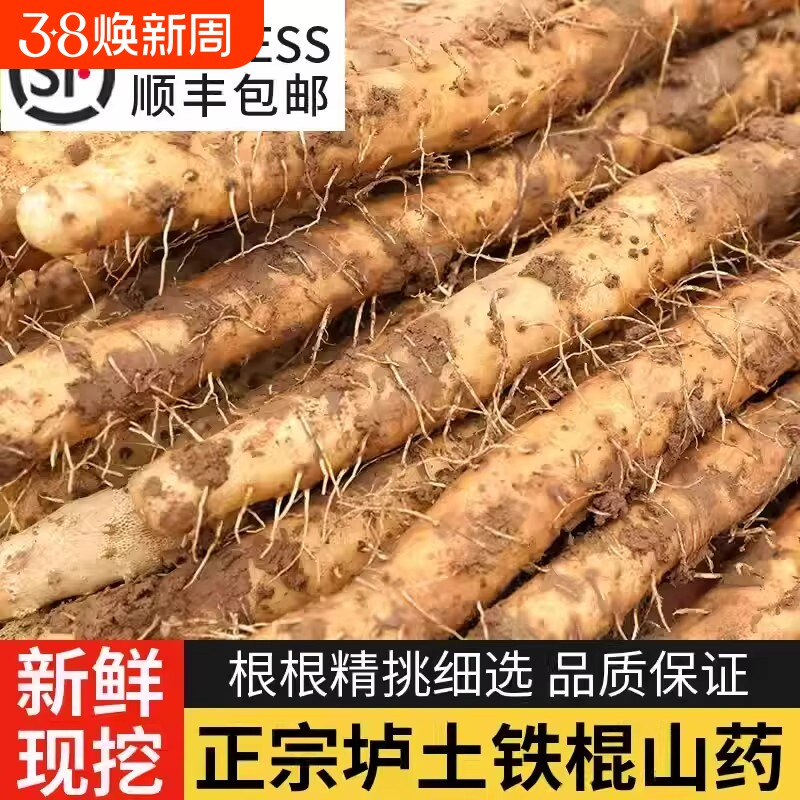 正宗河南焦作特产温县铁棍山药铁杆怀山新鲜淮山片面粉糯5斤包邮