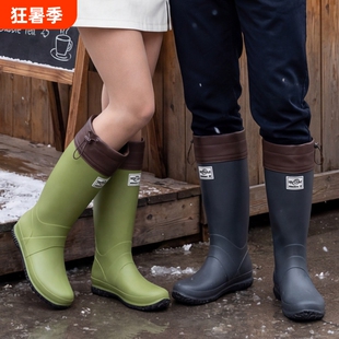 时尚野鸟可折叠束口雨靴女款户外涉水露营长筒雨鞋女轻便溯溪胶鞋
