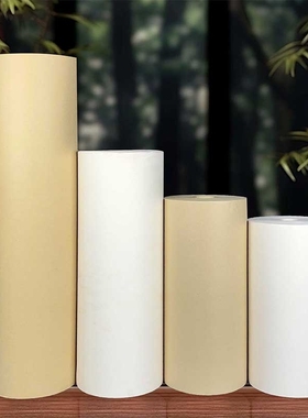 加厚100米仿古宣纸长卷百米生宣纸黄色半生半熟国画毛笔书法专用作品生宣练习用纸卷轴熟宣半生熟小楷画纸