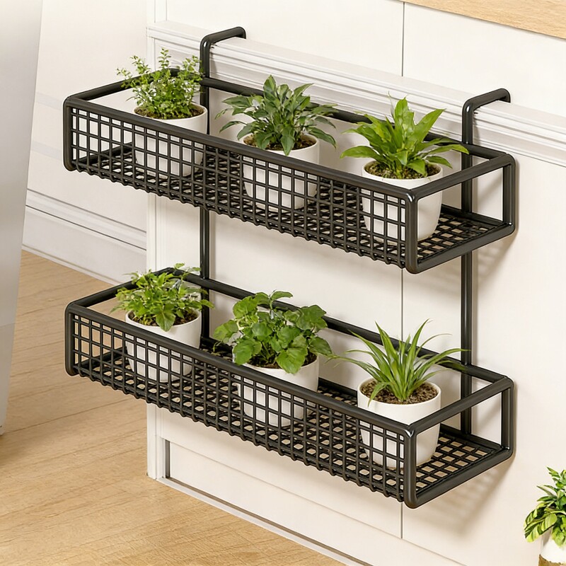 办公室工位绿萝置物架办公屏风护栏悬挂绿萝架挂架多层多肉花盆架