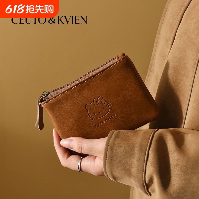 复古手工皮质零钱包女式可爱迷你耳机钥匙证件收纳随身便携小钱包