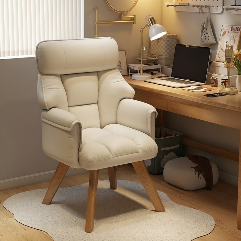 沙发椅实木腿可旋转书桌椅舒服靠背椅椅子布艺皮质可躺电脑椅办公