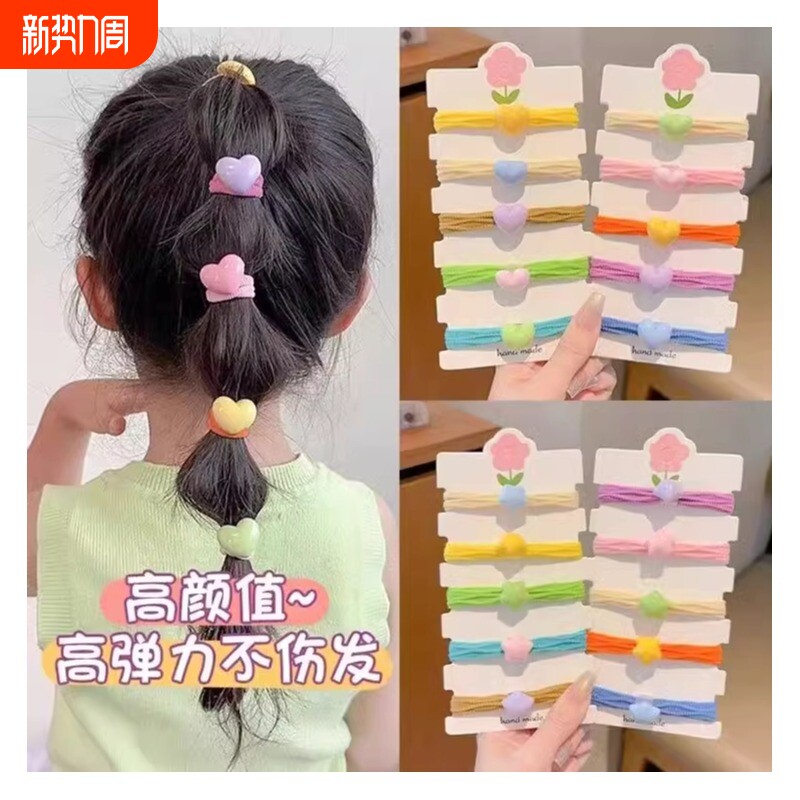 儿童皮筋卡通毛巾圈宝宝头绳女童扎丸子头橡皮筋发饰高弹高颜值