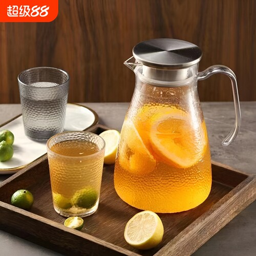冷水壶PC亚克力壶扎壶塑料耐高温餐厅凉水壶家用大容量果汁壶玻璃