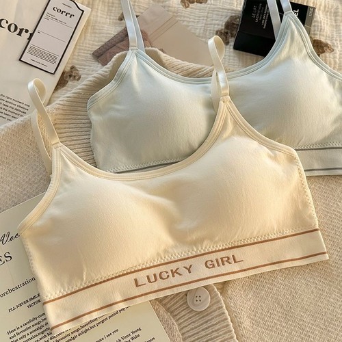 少女美背内衣女初高中学生薄款运动无痕抹胸吊带固定杯小背心文胸