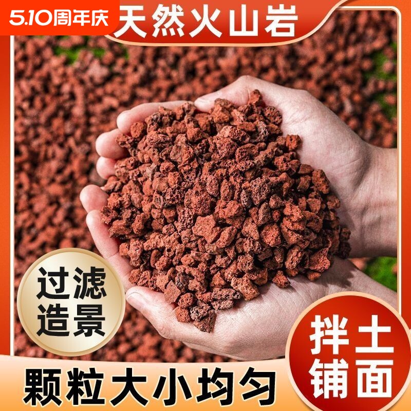 火山石小颗粒养花园艺蝴蝶兰花专用多肉铺面石水培植物鱼缸底砂石