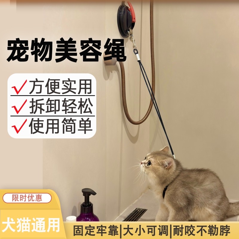猫咪洗澡固定器宠物洗澡固定绳洗猫绳吸盘吊绳美容台防跑美容神器