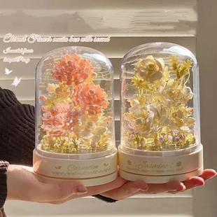 永生玫瑰花束积木拼装玩具植物盆栽送女孩系列七夕情人节生日礼物