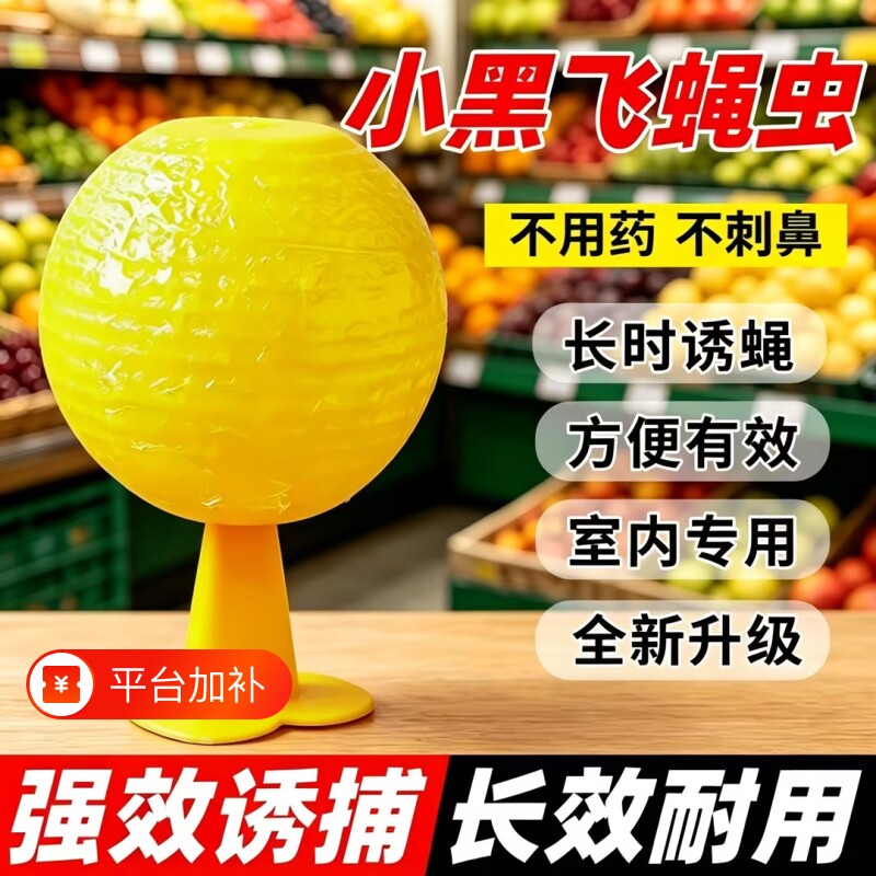 果蝇诱捕器苍蝇飞虫强力粘蝇纸诱饵粘虫球去除小黑飞灭杀蚊虫室外