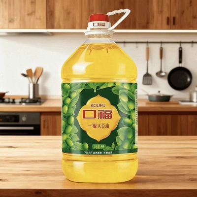 【口福】一级大豆油桶装5L装家用好油炒菜炖汤烧烤油炸糕点